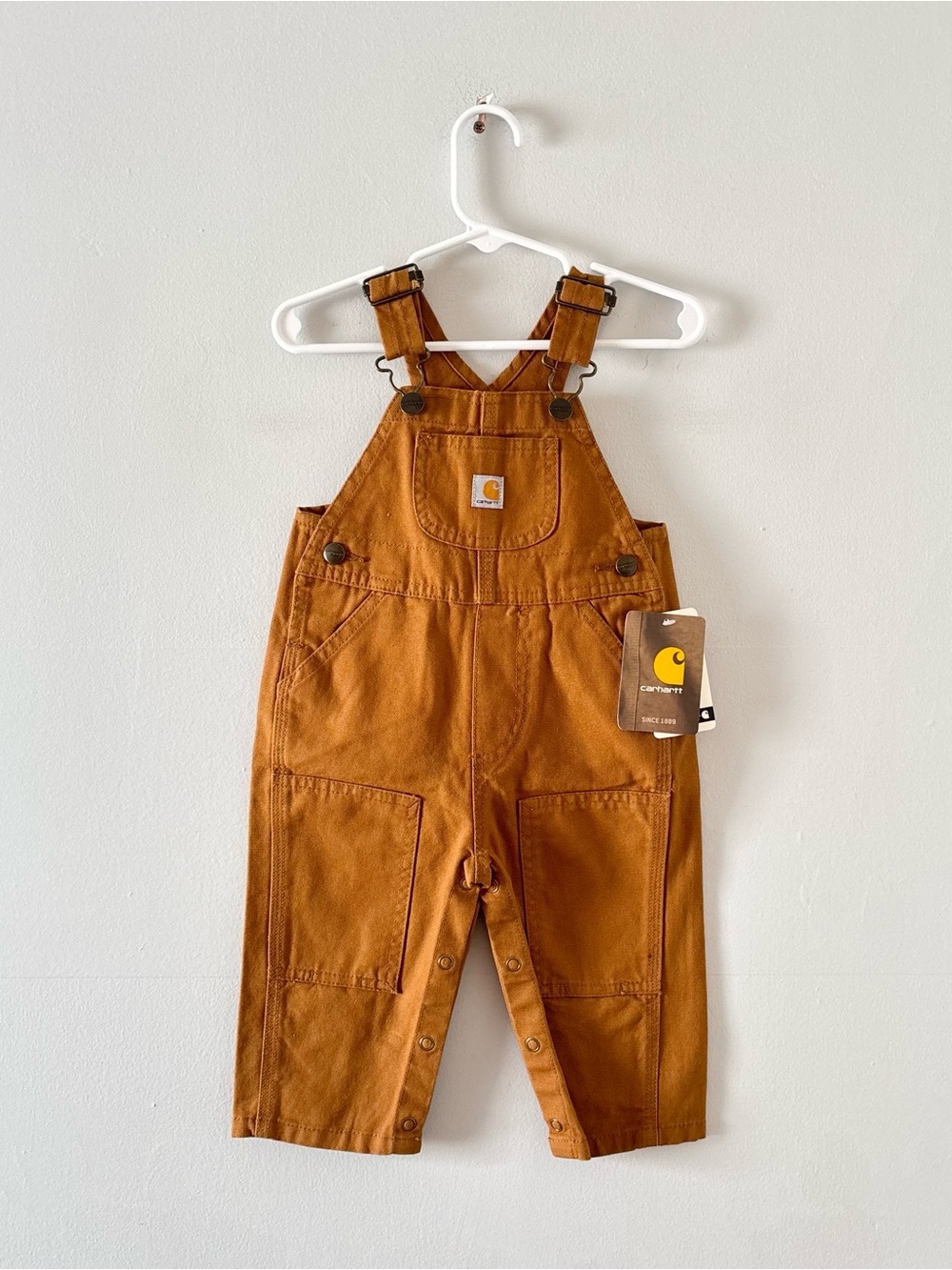Carhartt NWT Baby Overalls Bibs Pants One Piece Insulated Double Knee Brown